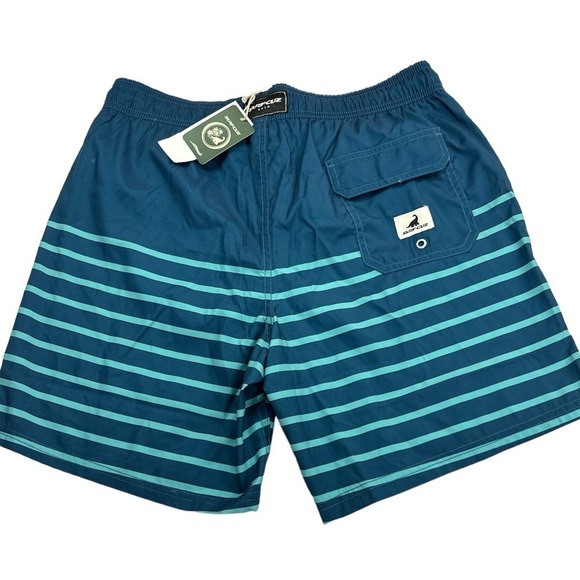Surf Cuz Teal Striped Swim Trunks NWT Medium - Picture 2 of 6